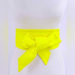 Neon Vegan Leather Obi Adjustable Waist Statement Belt